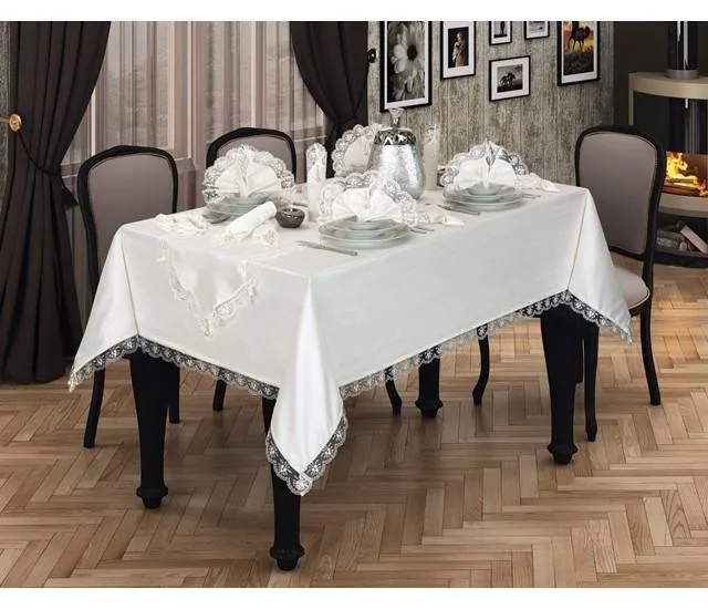 Jakarlı Polyester dertsiz masa örtüsü desen 6