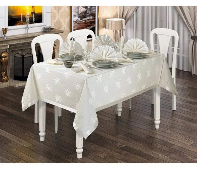 Jakarlı Polyester dertsiz masa örtüsü desen 2