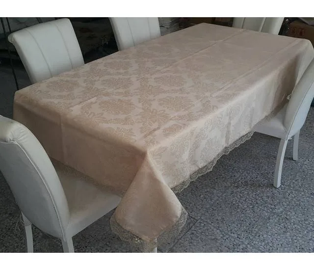 Linen Etamin ve Jakar linen simli masa örtüsü desen 6