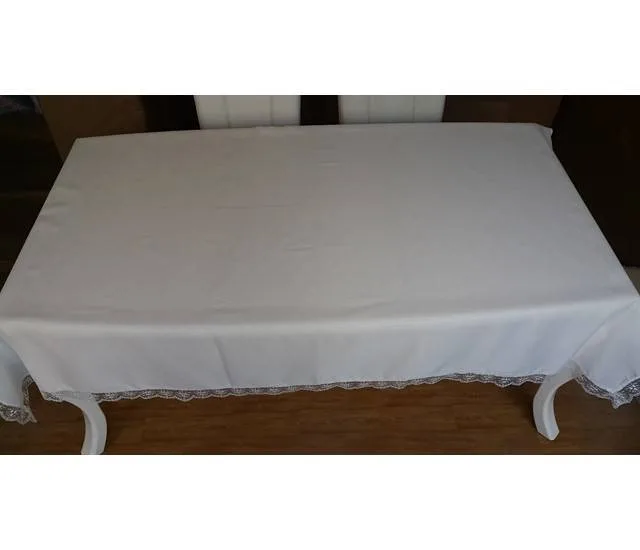 Linen Etamin ve Jakar linen simli masa örtüsü desen 8