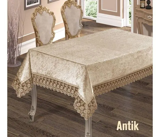 Lüks Kadife Set ve Tek Masa Örtüsü desen 3