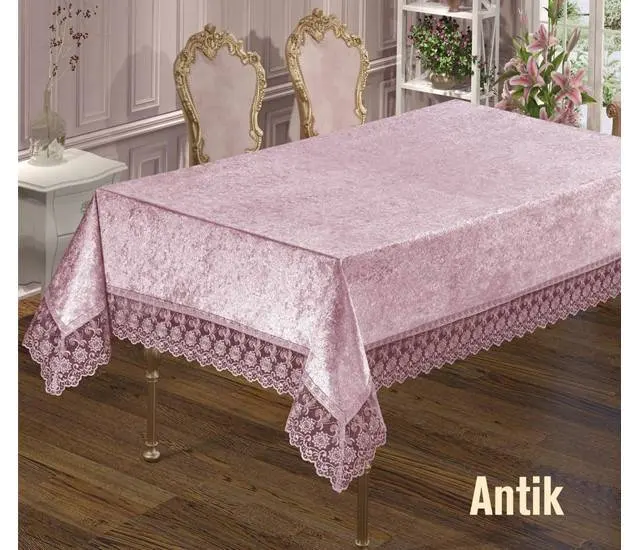 Lüks Kadife Set ve Tek Masa Örtüsü desen 4