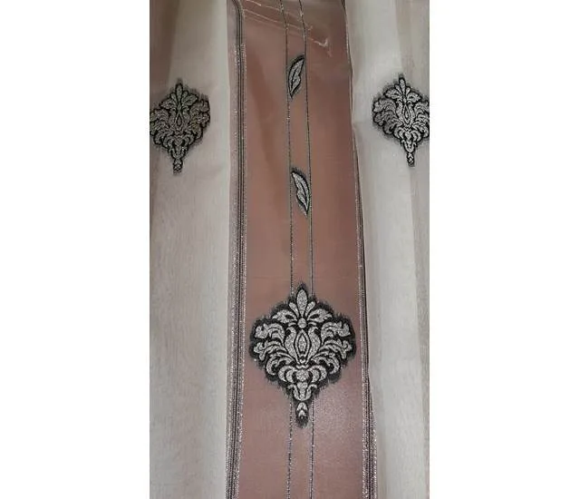 Jakarlı Tül yarı organze nope karışım desen 2